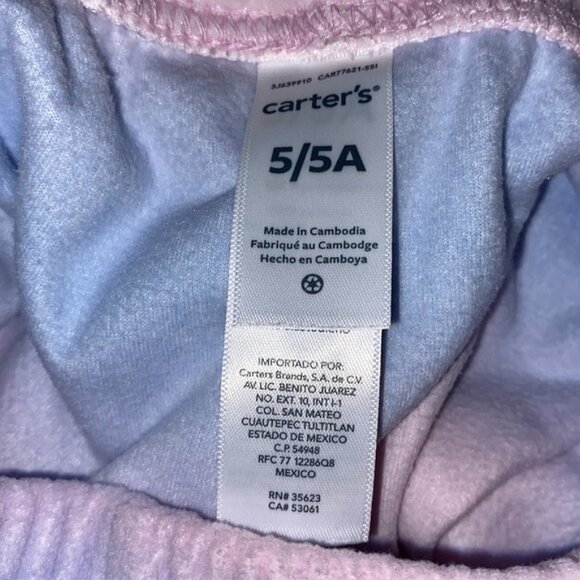 Carter’s Pink Unicorn Fleece Pajamas Set 5 - Picture 7 of 7